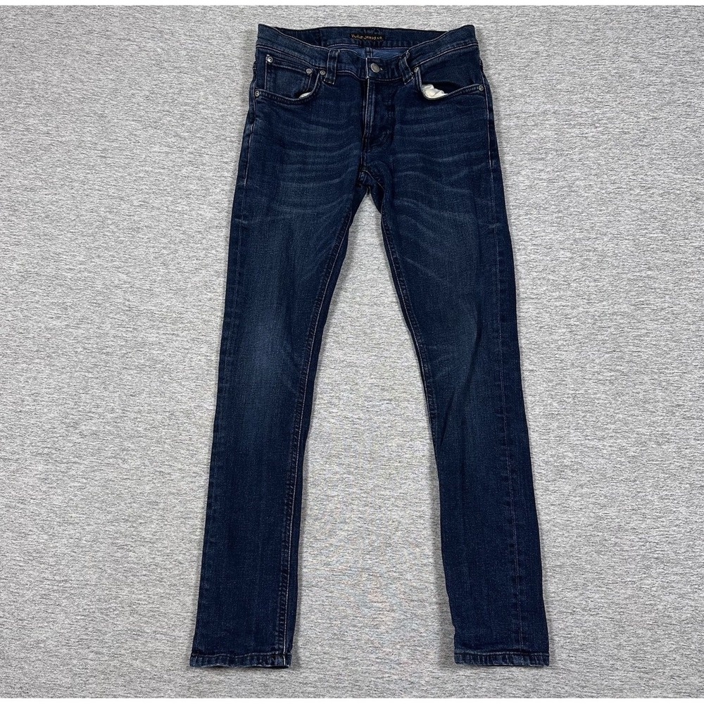 Nudie Jeans Mens 30x32 Tag (30x31 Fit) Blue Denim Tight Terry Skinny Stretch